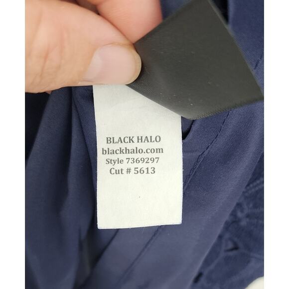 New NWT Black Halo Ora Lace‎ Sheath Party Navy Blue Foral Mini Dress Size 6 - Picture 14 of 16